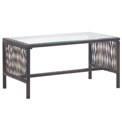 -Delige Loungeset Met Kussens Poly Rattan Bruin
