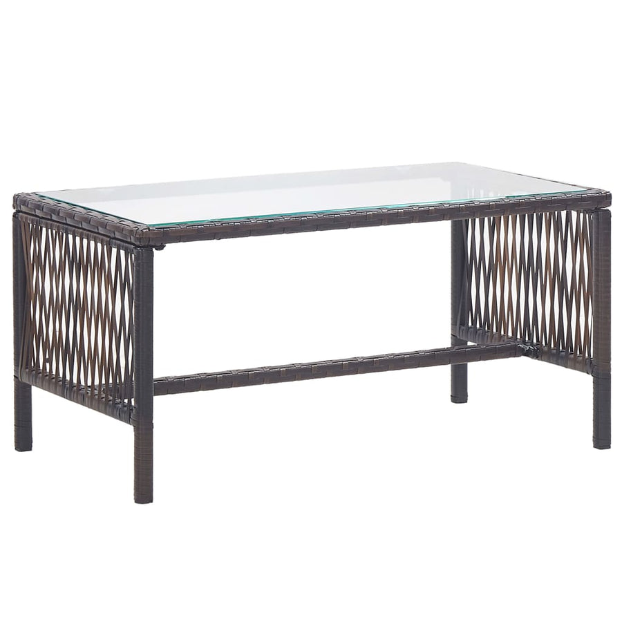 -Delige Loungeset Met Kussens Poly Rattan Bruin