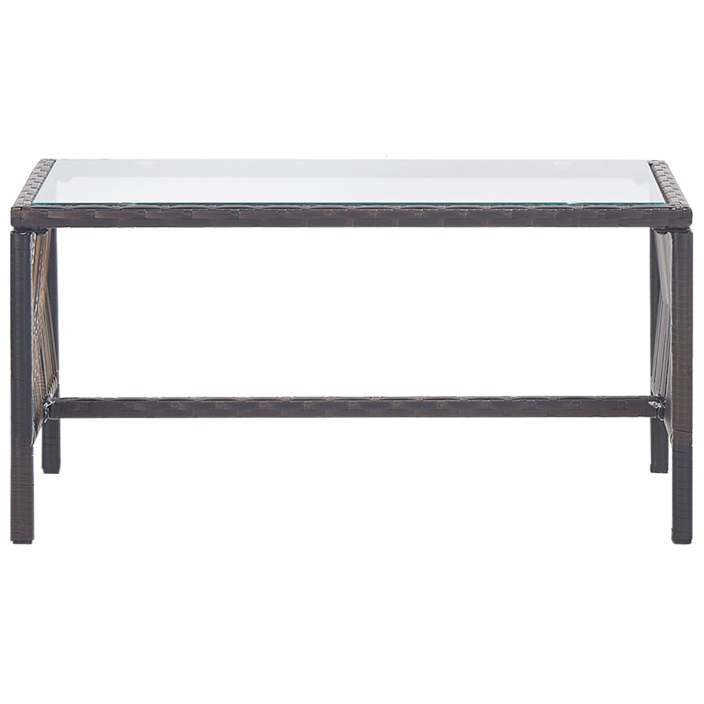 -Delige Loungeset Met Kussens Poly Rattan Bruin
