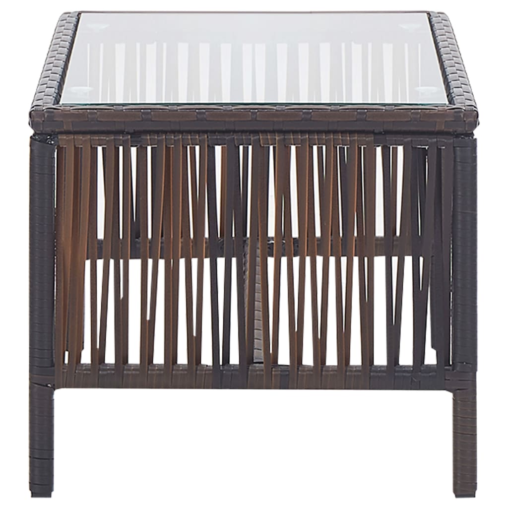-Delige Loungeset Met Kussens Poly Rattan Bruin