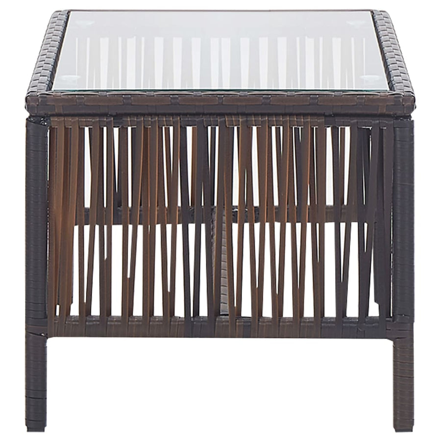 -Delige Loungeset Met Kussens Poly Rattan Bruin