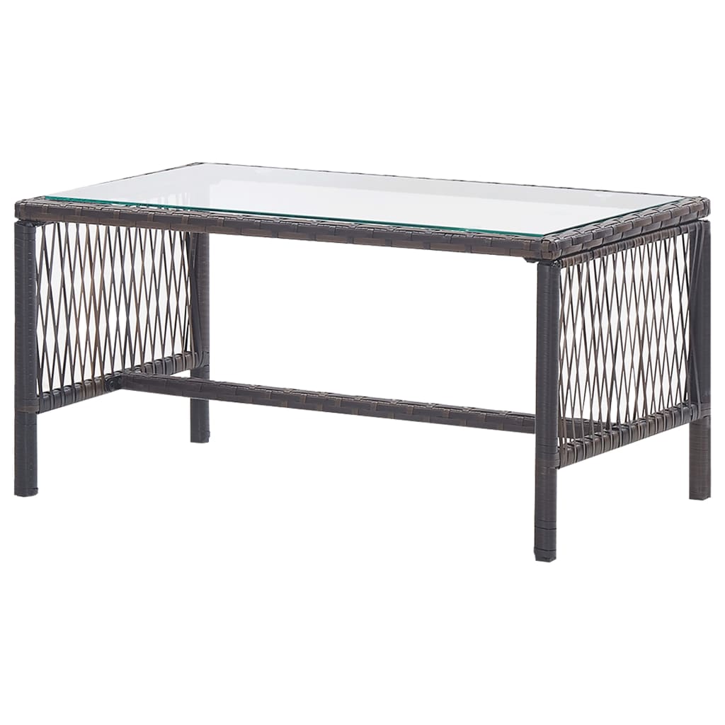 -Delige Loungeset Met Kussens Poly Rattan Bruin