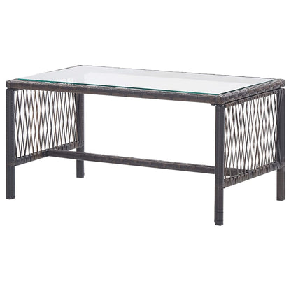 -Delige Loungeset Met Kussens Poly Rattan Bruin