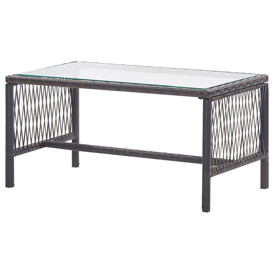 -Delige Loungeset Met Kussens Poly Rattan Bruin