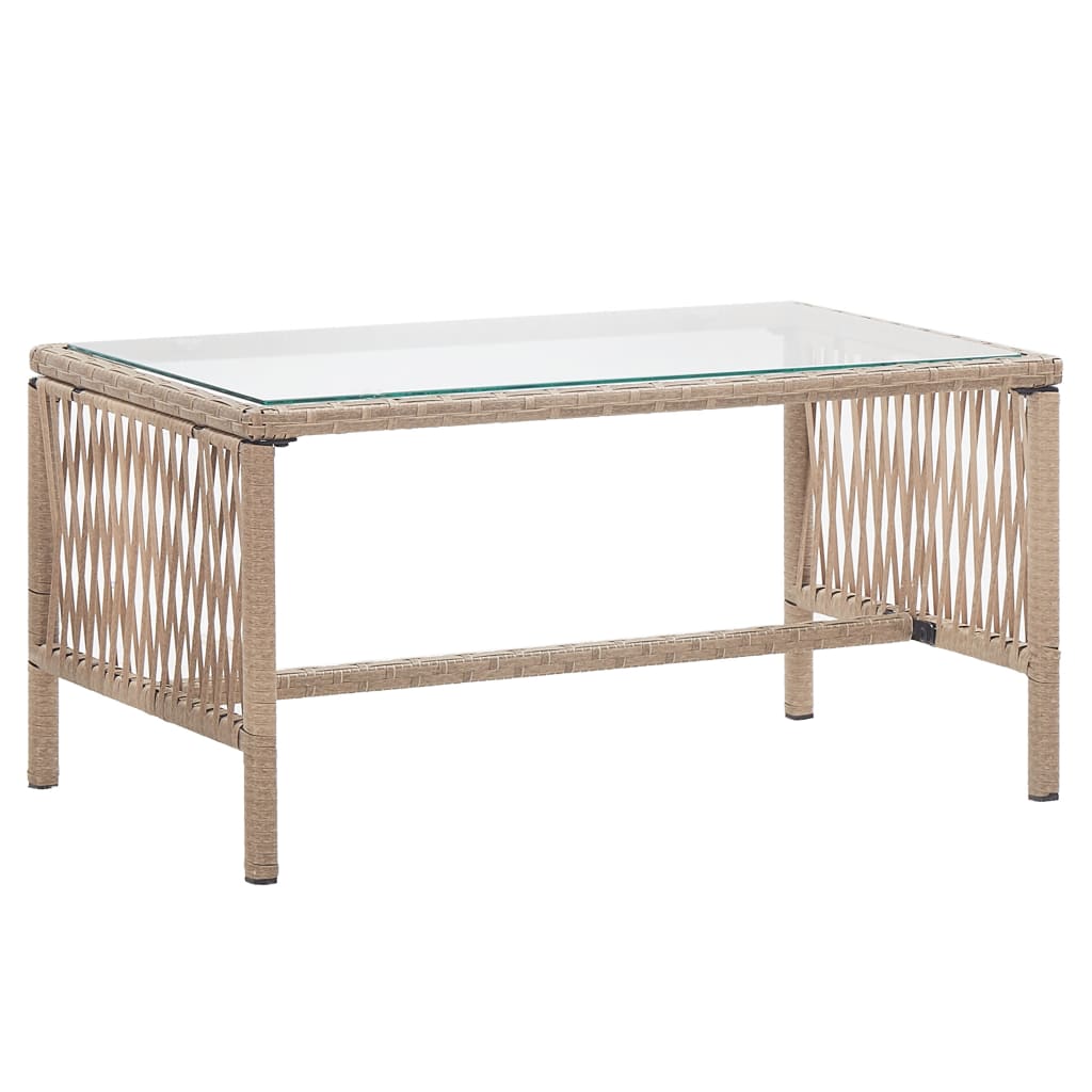 -Delige Loungeset Met Kussens Poly Rattan Beige