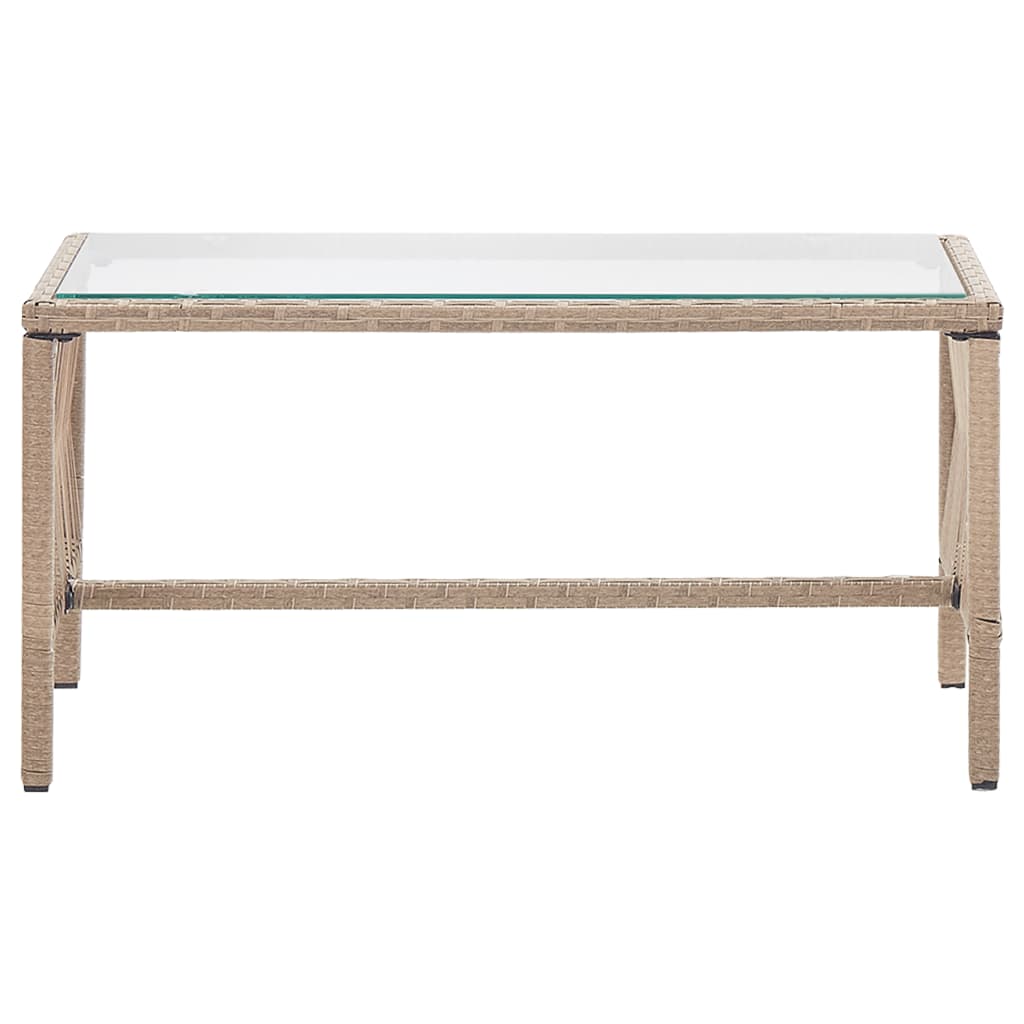 -Delige Loungeset Met Kussens Poly Rattan Beige