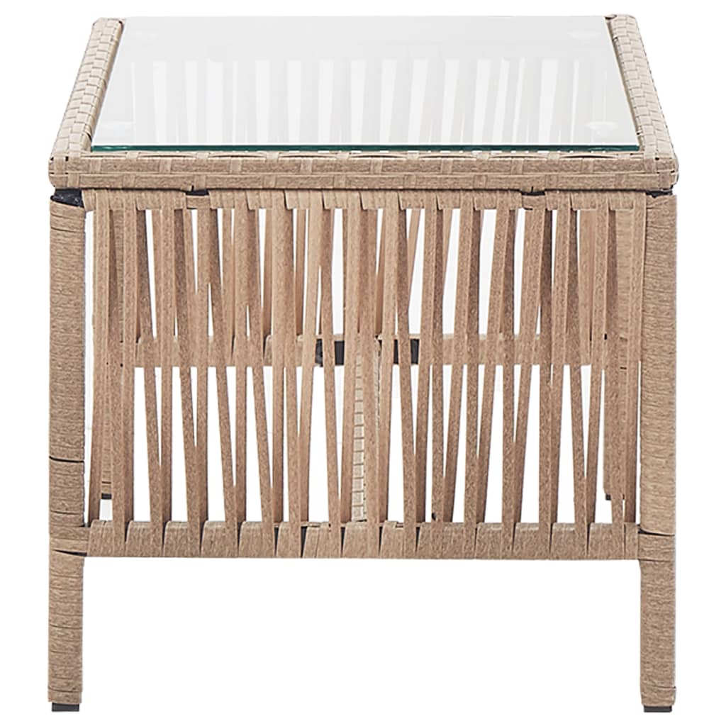 -Delige Loungeset Met Kussens Poly Rattan Beige