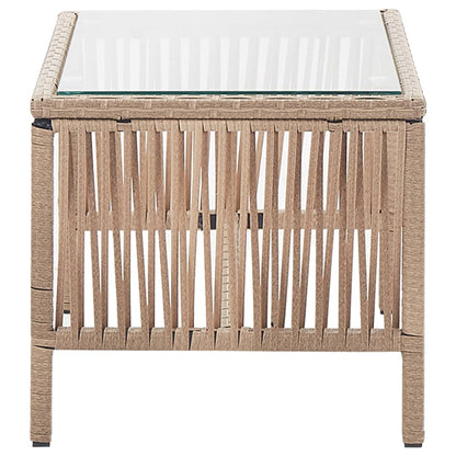 -Delige Loungeset Met Kussens Poly Rattan Beige