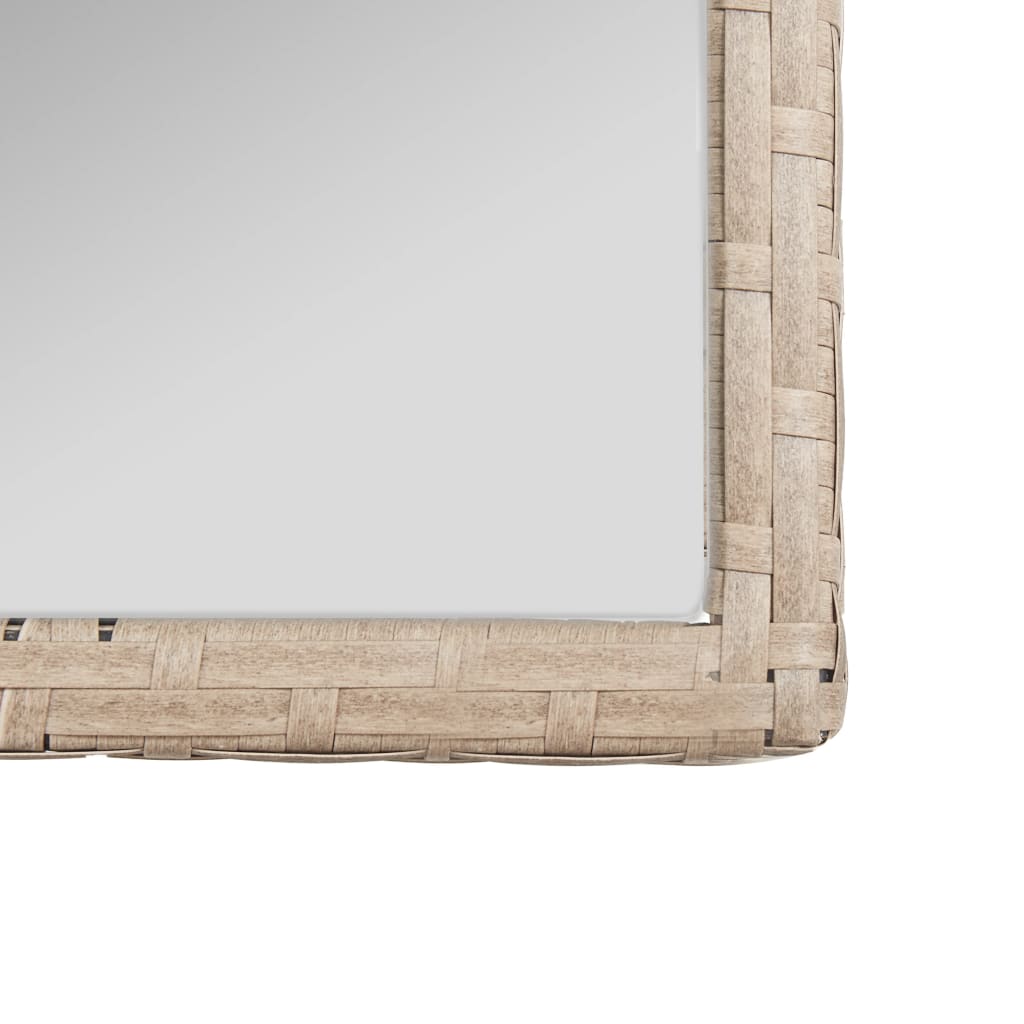 -Delige Loungeset Met Kussens Poly Rattan Beige