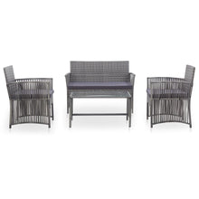 -Delige Loungeset Met Kussen Poly Rattan Antraciet