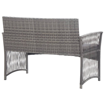 -Delige Loungeset Met Kussen Poly Rattan Antraciet