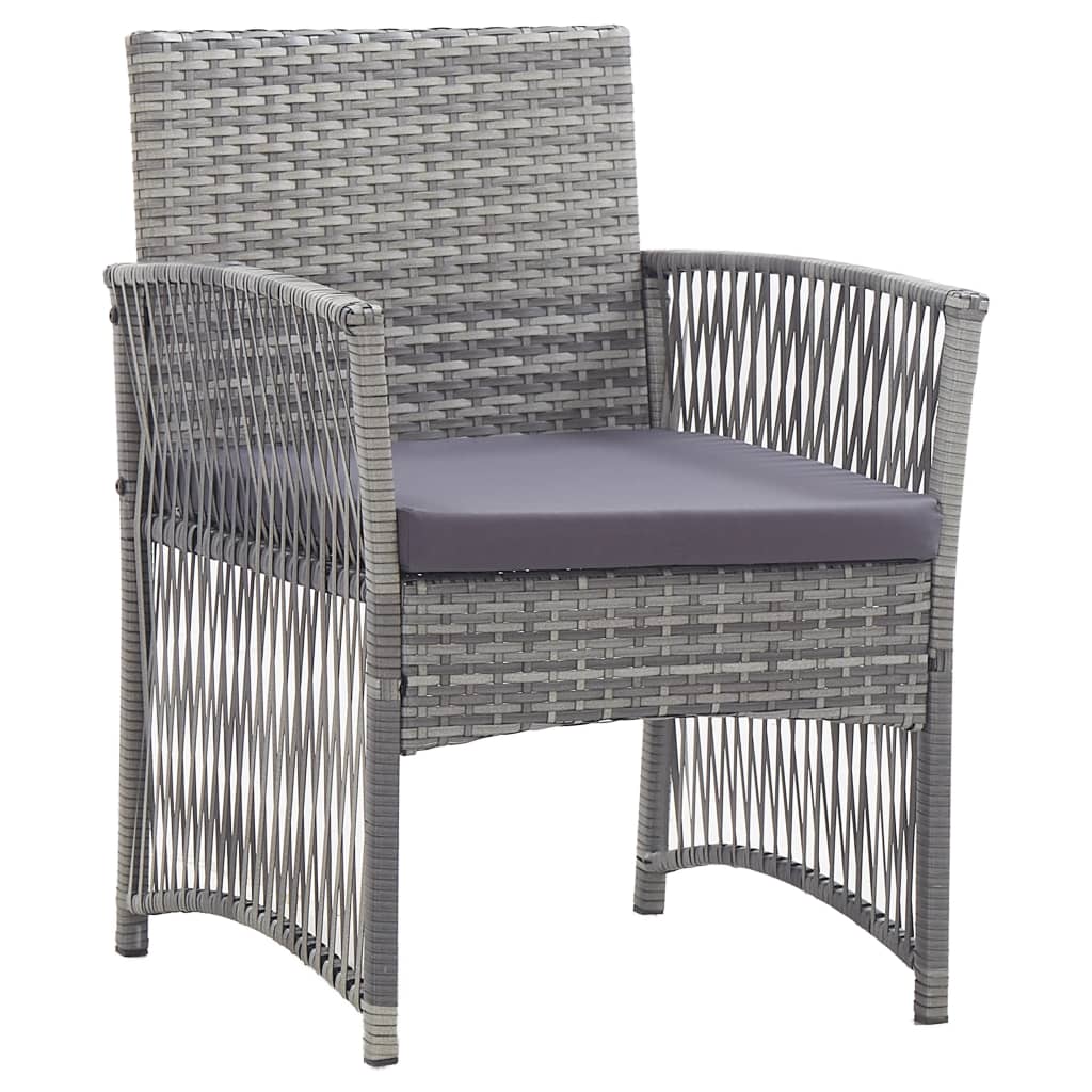 -Delige Loungeset Met Kussen Poly Rattan Antraciet