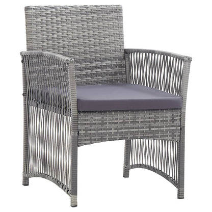 -Delige Loungeset Met Kussen Poly Rattan Antraciet