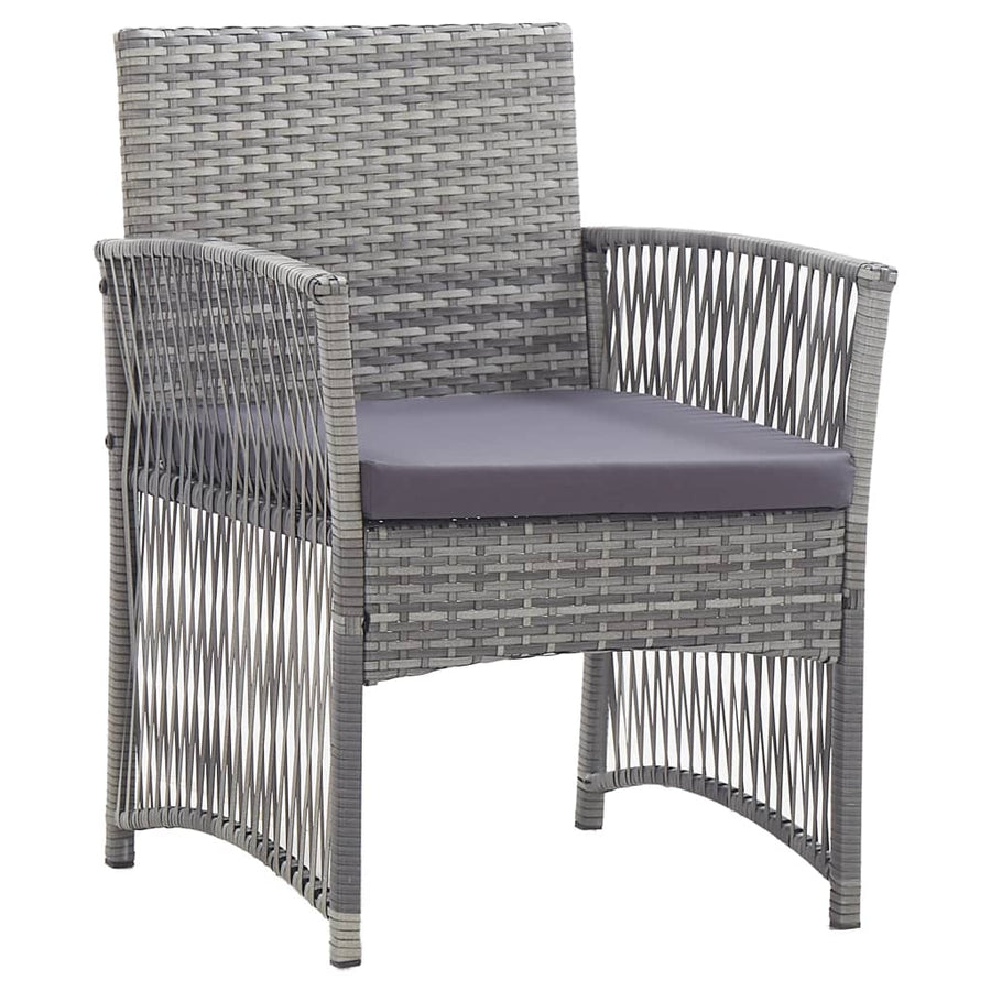 -Delige Loungeset Met Kussen Poly Rattan Antraciet