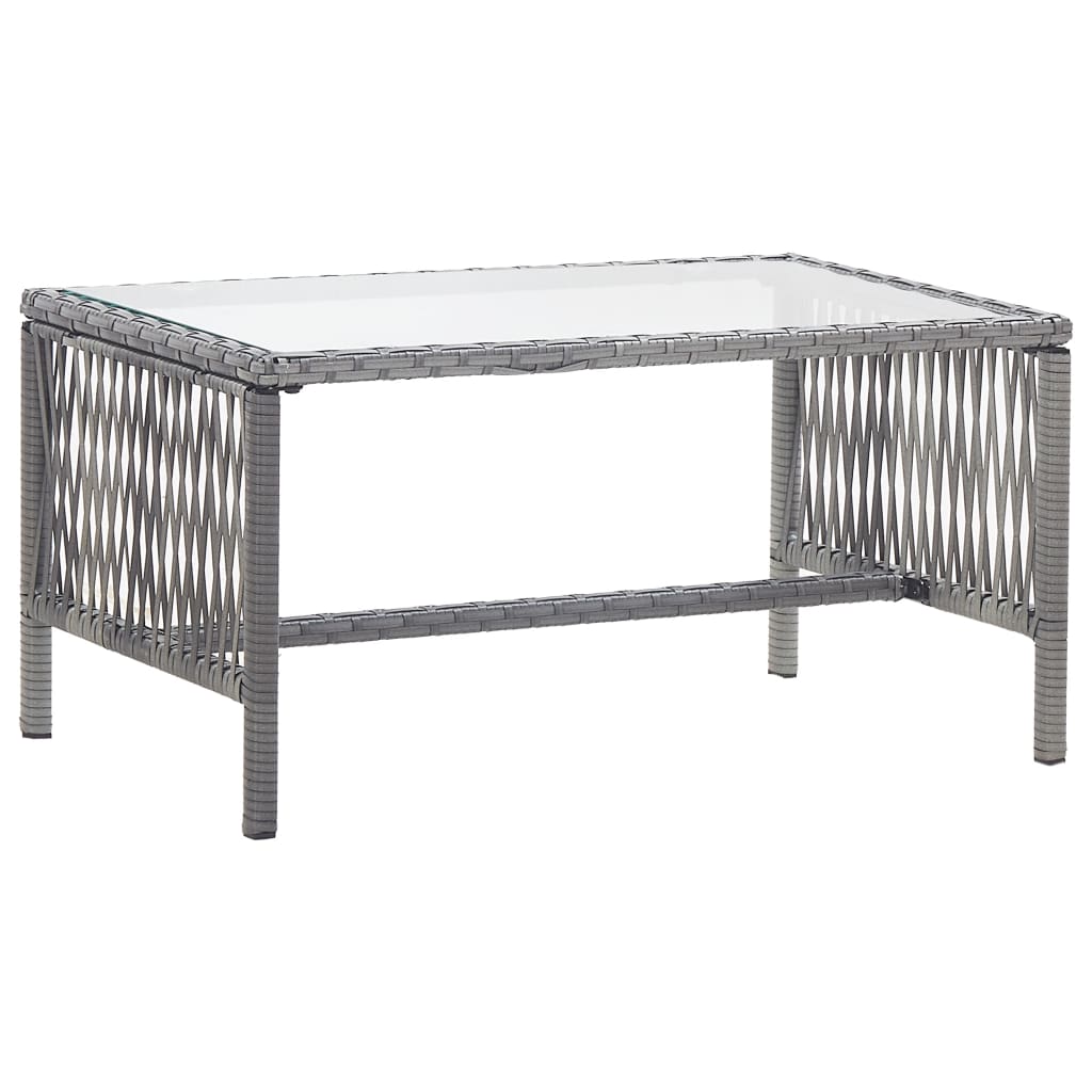 -Delige Loungeset Met Kussen Poly Rattan Antraciet