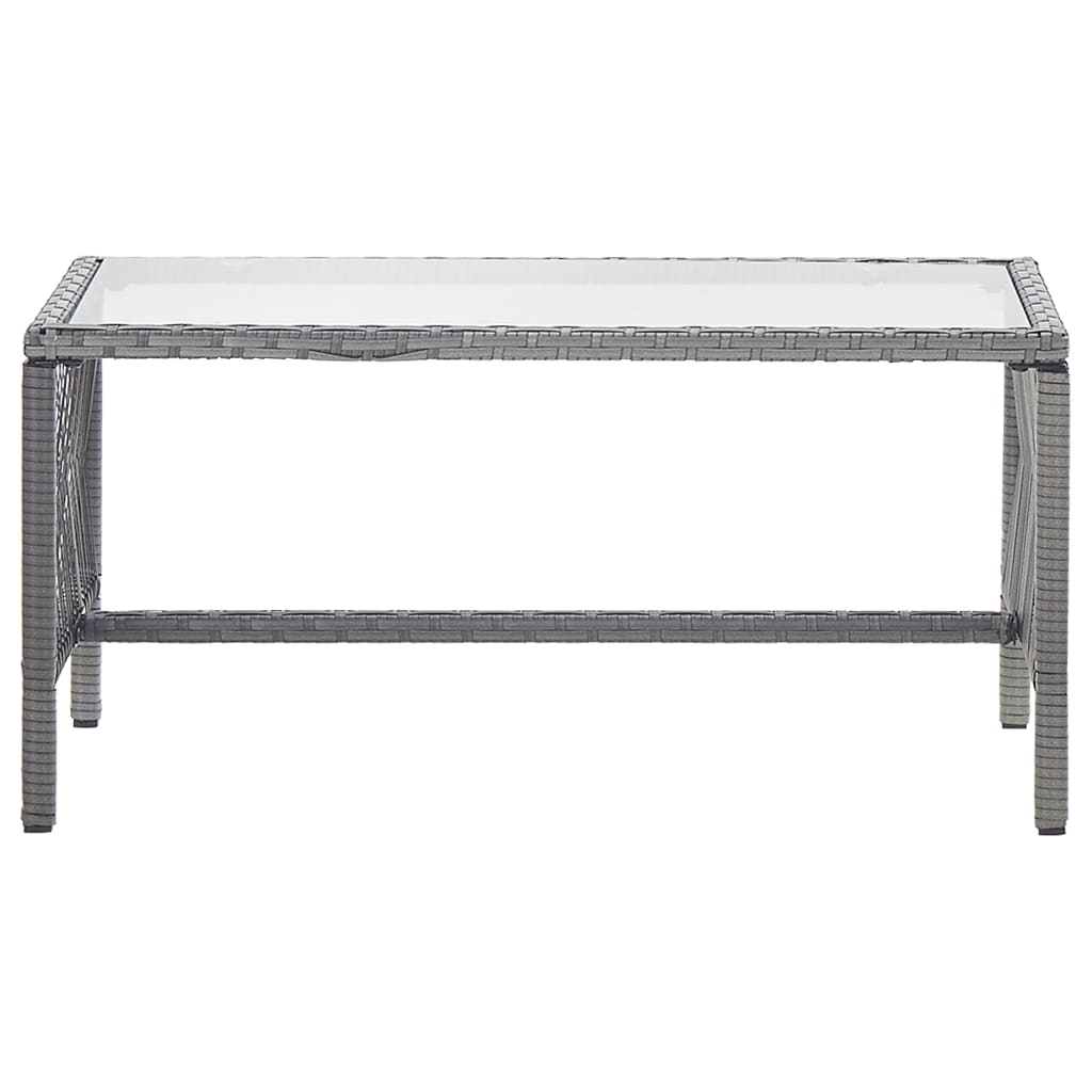 -Delige Loungeset Met Kussen Poly Rattan Antraciet