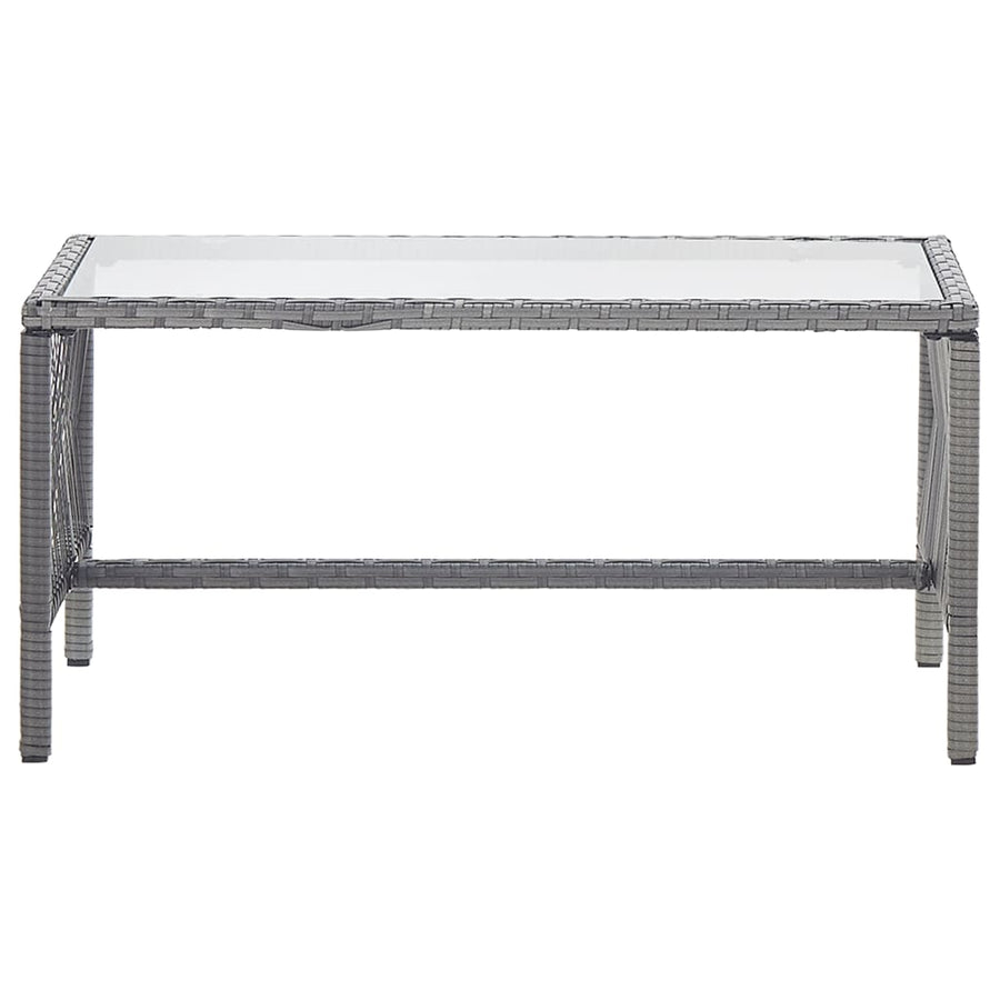 -Delige Loungeset Met Kussen Poly Rattan Antraciet