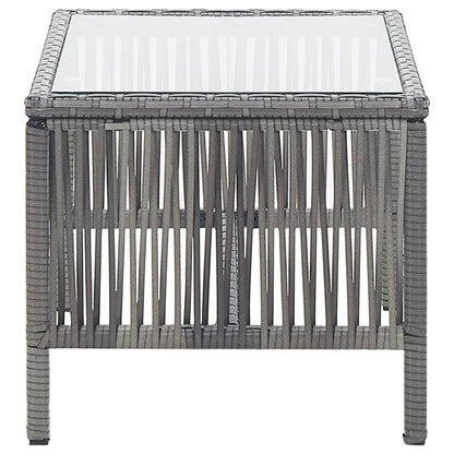 -Delige Loungeset Met Kussen Poly Rattan Antraciet
