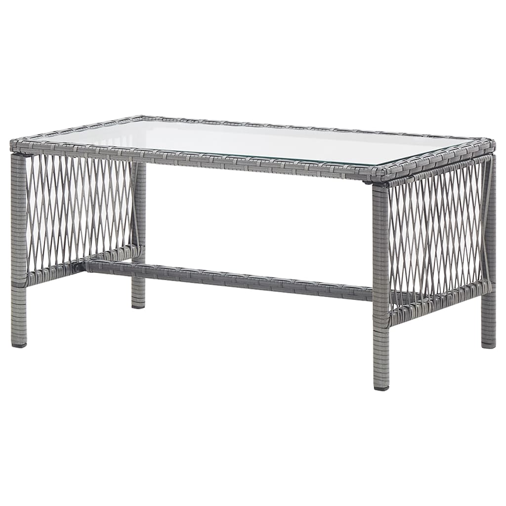-Delige Loungeset Met Kussen Poly Rattan Antraciet