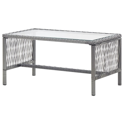 -Delige Loungeset Met Kussen Poly Rattan Antraciet