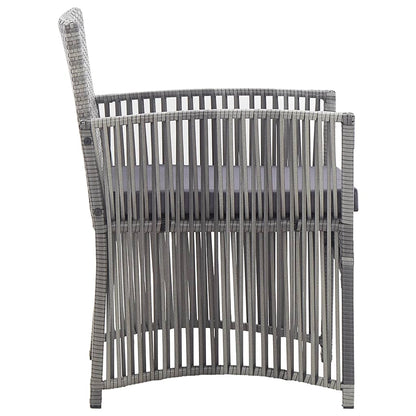 -Delige Loungeset Met Kussen Poly Rattan Antraciet