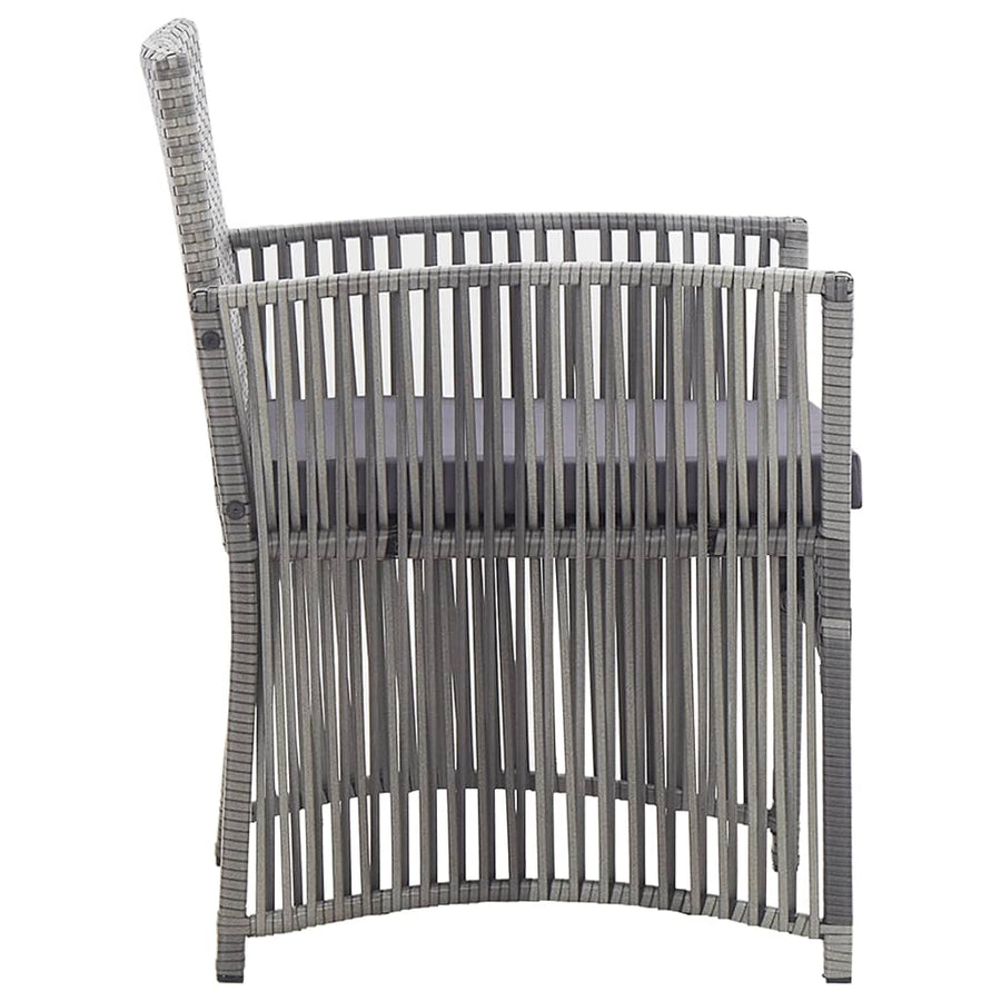 -Delige Loungeset Met Kussen Poly Rattan Antraciet