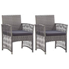 Tuinstoelen 2 stuks poly rattan antraciet met kussens