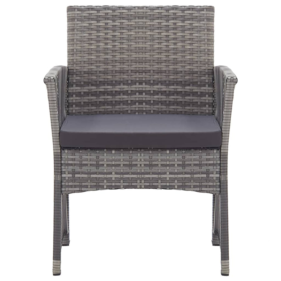 Tuinstoelen Met Kussens Poly Rattan Antraciet