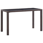 Tuintafel poly rattan 123x60x74 cm bruin