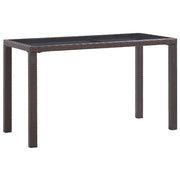 Tuintafel poly rattan 123x60x74 cm bruin