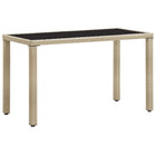 Tuintafel 123x60x74 cm poly rattan beige