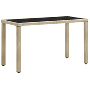 Tuintafel 123x60x74 cm poly rattan beige