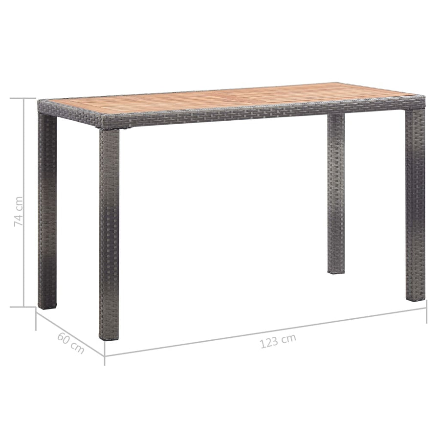 Tuintafel Massief Acaciahout 123 x 60 x 74 cm