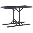 Tuintafel 110x53x72 cm poly rattan glas zwart