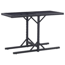 Tuintafel 0X53X72 Cm Glas En Poly Rattan Zwart