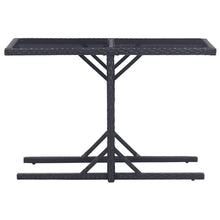 Tuintafel 0X53X72 Cm Glas En Poly Rattan Zwart
