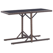 Tuintafel 110x53x72 cm poly rattan glas bruin