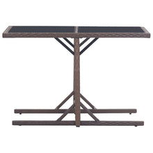 Tuintafel 0X53X72 Cm Glas En Poly Rattan Bruin