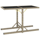 Tuintafel 110x53x72 cm poly rattan glas beige