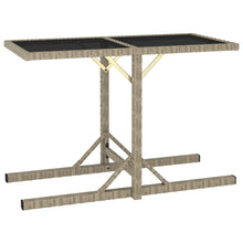 Tuintafel 0X53X72 Cm Glas En Poly Rattan Beige