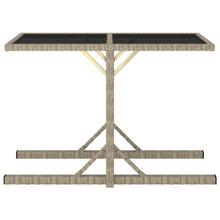 Tuintafel 0X53X72 Cm Glas En Poly Rattan Beige