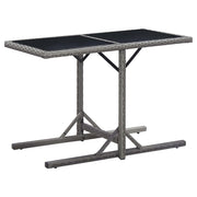 Tuintafel 110x53x72 cm glas poly rattan antraciet