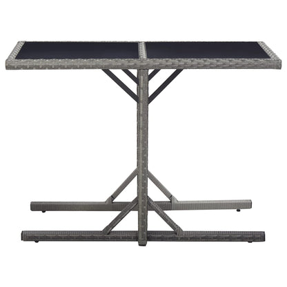 Tuintafel 0X53X72 Cm Glas En Poly Rattan Antraciet