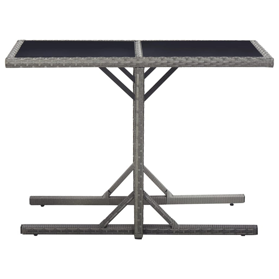 Tuintafel 0X53X72 Cm Glas En Poly Rattan Antraciet