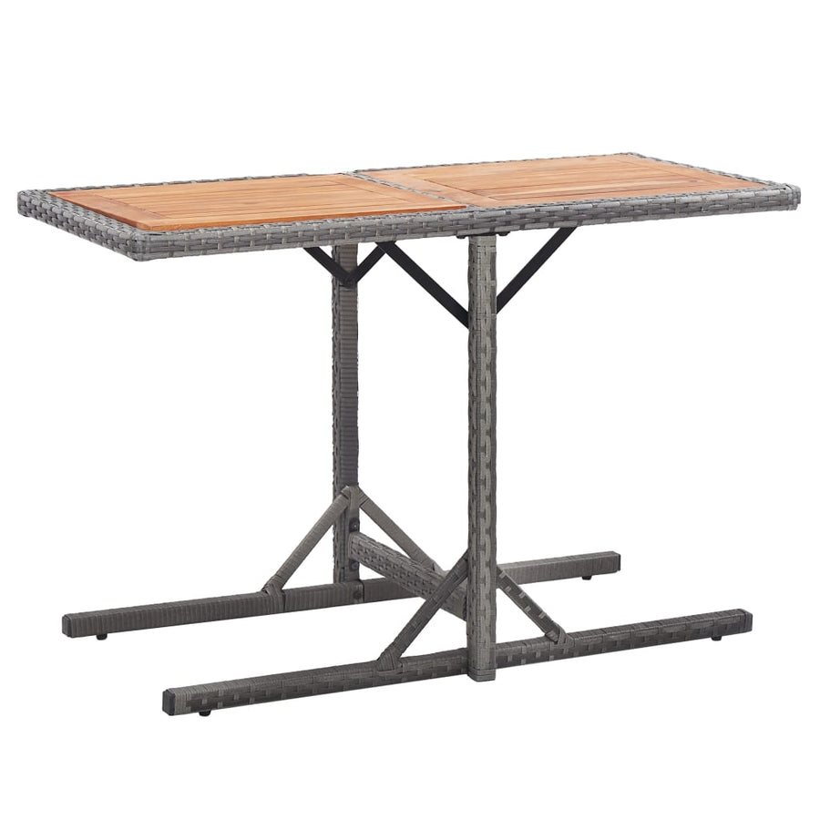 Tuintafel Poly Rattan En Massief Acaciahout Antraciet en bruin