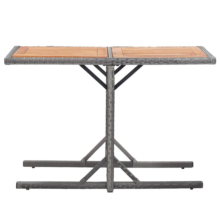 Tuintafel Poly Rattan En Massief Acaciahout Antraciet en bruin