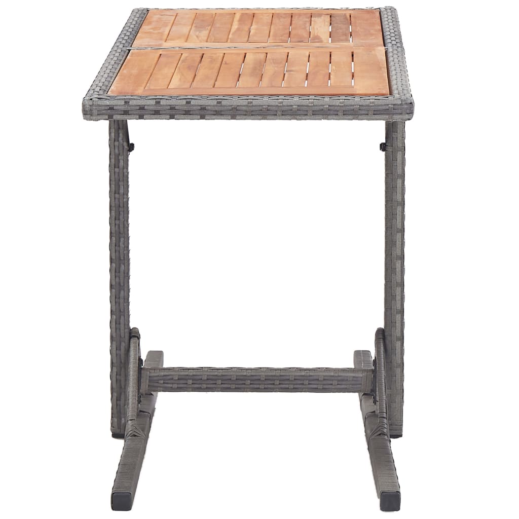 Tuintafel Poly Rattan En Massief Acaciahout Antraciet en bruin