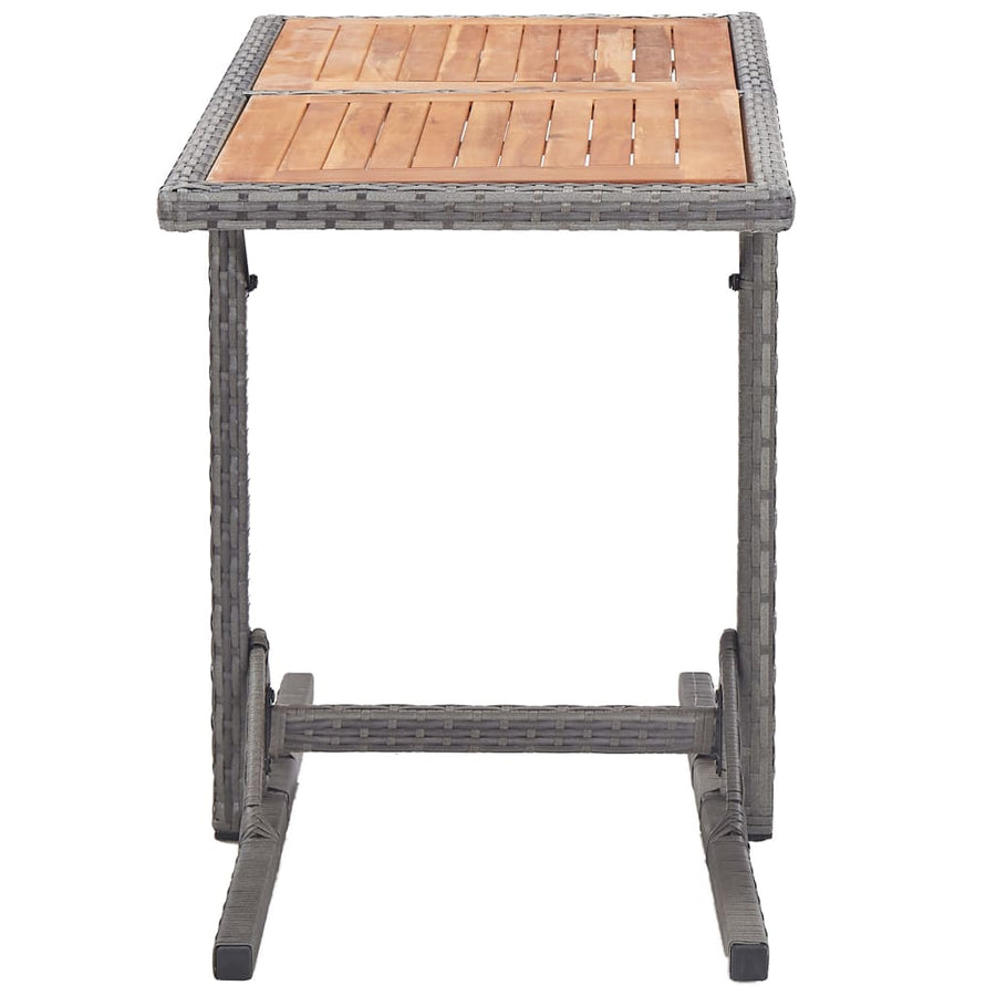 Tuintafel Poly Rattan En Massief Acaciahout Antraciet en bruin