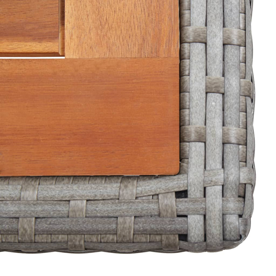 Tuintafel Poly Rattan En Massief Acaciahout Antraciet en bruin