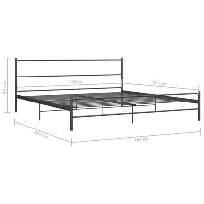 Bedframe Metaal 180 x 200 cm Grijs